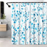 LXBNI Çiçekli Yaprak Duş Perdesi, Renkli Çiçek Yaprakları Boho Polyester Kumaş Plastik Kancalı Duş Perdesi, Banyo Dekoru Makinede Yıkanabilir Perde 182 x 182 cm, Ay Işığı Mavisi