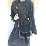 LYDOS BAG Marisol Siyah Hakiki Deri Çapraz/Omuz Çantası