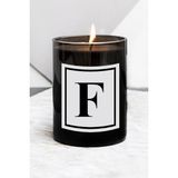 Lyn Home & Decor F Harfi Büyük Boy Siyah Bardak Mum - 1 Adet