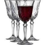 Lyngby Glas Melodia Kristal Kırmızı Şarap Kadehi 4 Adet 27 cl - Renkli