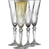 Lyngby Glas Melodia Kristal Şampanya Kadehi 4 Adet 16 cl - Renkli