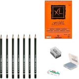 Lyra Eskiz Başlangıç Seti 6 + Dereceli Kalem + A5 Defter + Dağıtıcı Set + Silgi + Açacak + Hamur Silgi - Karışık-Çok Renkli - standart