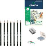 Lyra Eskiz Başlangıç Seti 9 + Dereceli Kalem + A5 Defter + Dağıtıcı Set + Silgi + Açacak + Hamur Silgi - Karışık-Çok Renkli - standart