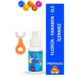 Lyra Professional Multivitaminli Çilek Aromalı Çocuk Diş Macunu 50 Ml Ve U Şeklinde Diş Fırçası Orange