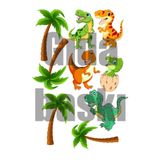 Lyroni Yenilebilir Şeker Kağıt Dinozor Palm Temalı Pasta Süsleme