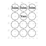 Lyroni Yenilebilir Şeker Kağıt Kişiye Özel Çerçeveli İsimli Yazılı Cupcake Lolipop Pasta Süsleme