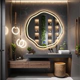 Lys Led'li Lazer Kumlamalı Lavabo & Banyo Aynası (Dokunmatik Sensörlü) günışığı led 60 x 60
