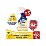 Lysol Çok Amaçlı Dezenfektan Yüzey Temizleyici Köpük Sprey 750 MLx 3