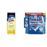 Lysol Pratik Yüzey Temizleyici Antibakteriyel Islak Mendil Turunç Bahçesi (1 x 72 adet) ve Finish Quantum Infinity Shine 83 Kapsül Bulaşık Makinesi Deterjanı Tableti (1 x 83 Kapsül)