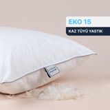 Lyssa Home Eko 15 Kaz Tüyü Yastık 50x70 cm – %15 Gıdık Tüyü, Yumuşak Konfor, Pamuk Down-Proof - Beyaz - 50 x 70 cm