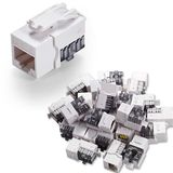 Lysymixs UTP CAT6 Keystone İnce Beyaz 25'li Paket, Cat6 Keystone Jaklar 90 Derece, RJ45 Keystone Jack Punch Down Beyaz, Ağ Duvar Plakası veya Yama Panelleri ile Uyumlu