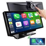 LYTDZ-CA Portable Car Radio with 4k Dashcam, Wireless Dash Mount CarPlay & Android Auto, Touch Screen Audio Receivers Display.Stereo Bluetooth,Mirror Link, FM,Drive Mate Car Play Navigation,Carbuddy