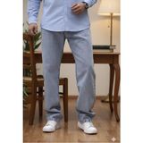Lyvens Erkek Buz Mavi Baggy Oversize Bol Paça Jean Kot Pantolon - 27