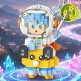 Lz-8827 Astronot Mavi 390 Parça Block Oyuncak Vitrin