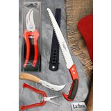 LZ-K17 Budama Makası Budama Testeresi Gül Dal Budama ve Aşı Çakısı Bıçağı 4 Lü Set