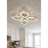 Lzy Avize Kristal 4'lü Krom Tavan Lambası, Salon, Mutfak ve Yemek Odası için Modern LED Aydınlatma