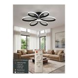 Lzy Avize Store 3 Renkli Yonca 6’lı Siyah Kumandalı Plafonyer Salon Mutfak Çocuk Odası Yemek Masası ve Antre için Modern LED