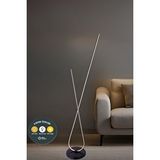 lzy avize store Alfa 3’lü Çubuk Led Lambader Siyah 3 Renkli – Modern Dekoratif Yerden Aydınlatma