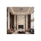 Lzy Avize Store Apollo 3’lü Çember Modern Krom Avize Beyaz Işık Tek Renkli | Salon, Yemek Masası ve Mutfak İçin