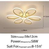 Lzy Avize Store Levent Papatya 3 Renkli Plafonyer Model Gold Kasa Ledli Modern Aydınlatmalı 60 cm Ledli Avize