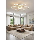 Lzy Avize Store Levent Papatya Plafonyer Model Ledli Modern 3 Renkli Aydınlatmalı 60 cm Ledli Avize - Beyaz