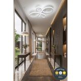 Lzy Avize Store Liya Tasarım Beyaz LED Plafonyer Avize - 3 Renk Işıklı Ayarlanabilir Modern Aydınlatma