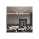 Lzy Avize Store Lüks Gold Üçgen Sarkıt LED Avize 3 Renkli - Kumandalı & Dim Edilebilir (120cm)
