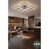 Lzy Avize Store March Dekoratif Krom Plafonyer LED Avize-4'lü Geometrik Kare 3 Renk Yanma Özellikli