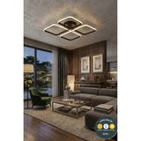 Lzy Avize Store March Dekoratif Siyah Plafonyer LED Avize-4'lü Geometrik Kare 3 Renk Yanma Özellikli - 1