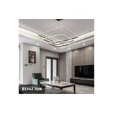 Lzy Avize Store Modern 3lü Siyah Kare Sarkıt Beyaz Işık Led Avize Oturma Odası,salon