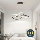 Lzy Avize Store Modern Siyah Kıvrımlı (Twisted) Sarkıt LED Avize - Kumandalı & 3 Renk Işık (46CM) - 1