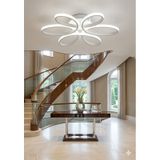 Lzy Avize Store Yonca 6 Lı Beyaz Plafonyer 3 Renk Kumandalı Salon, Mutfak, Çocuk Odası İçin Modern Led