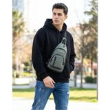 M-1007 Unisex Spor ve Günlük Kullanıma Uygun Göğüs Çapraz Çanta Sırt Çanta - Gri