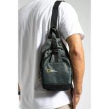 M-1031 Quatro Kumaş Su Itici Özellikli Kumaş Unisex Sırt Omuz Göğüs Çantası - Gri