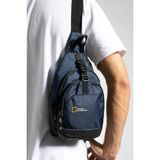 M-1031 Quatro Kumaş Su Itici Özellikli Kumaş Unisex Sırt Omuz Göğüs Çantası - Lacivert