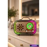 M-1315BT Retro Bluetooth Hoparlör Şarjlı Vintage Radyo Subwoofer Destekli FM/AM/SW USB TF Kart