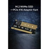 M.2 Nvme Ssd Ngff To Pcie 3.0 X16 Adaptör M-Key Genişletme Kartı Çevirici Dönüştürücü