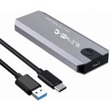 M.2 NVME USB3.1 Tip-C GEN2 10GBPS, Type-C NVMe+NGFF Adaptörü, Gri Alüminyum, Taşınabilir Katı Hal Sürücü Kasası, Laptop ve MacBook için
