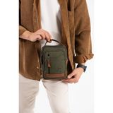 M 422 Mega Bag Erkek Portföy Omuz Çantası - 16 x 22 x 9 cm - Yeşil-Taba