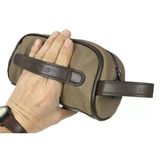 M 433 Mega Bag Kanvas El / Clutch / Makyaj / Tıraş Çantası Yeşil-Kahverengi Yesil-Kahverengi