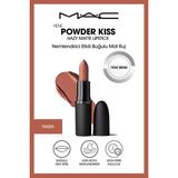 M.A.C Powder Kiss Hazy Matte Lipstick Kahverengi Renkli Nemlendirici Etkili Buğulu Mat Ruj - Taken