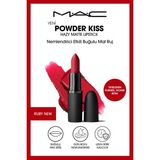 M.A.C Powder Kiss Hazy Matte Lipstick Nemlendirici Etkili Buğulu Mat Ruj - Ruby New