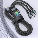M.AJ 3'ü 1 arada USB Kablosu Hızlı Şarj, Şeffaf Aydınlık 100w Süper Hızlı Şarj Kablosu, Dayanıklı Naylon örgü, Tip-C, iPhone ve Android Cihazlar için Şarj Çözümü