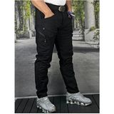 m.baba Unısex Soft Shell Su Dayanıklı ve Rüzgar Geçirmez Içi Polarlı Kışlık Taktik Pantolon / - XL - Siyah