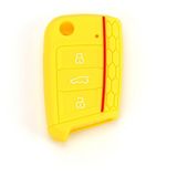 M Beden Vw Volkswagen Golf 7 Mk7 Skoda Octavia A7 3 Düğmeli Araba Anahtarı Kılıfı Silikon Kapak - Anahtarlık Oto Aksesuarları Koruyucu Key Bag (Yurt Dışından) - 1