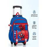 M.Blade 2 Kademeli Çekçekli Tekerlekli Karekter Desenli Laptop Bölmeli Ilkokul Sırt Çantası 40*27*17 cm - 27 x 17 cm - Saks Mavi