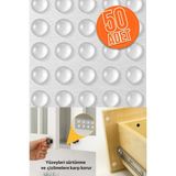 M Desing 50’li 10MM Yapışkanlı Şeffaf Silikon Ses Stoperi Dolap Çekmece Tamponu Koruyucu
