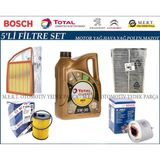M.e.r.t. otomotiv yedek parça Peugeot Partner 1.6 Hdi Euro 5 Filtre Bakım Seti + Motor Yağı