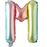 M Harf Gökkuşağı Folyo Balon16 İnç 36 cm