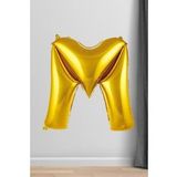 M Harfi Folyo Balon Gold 100 Cm 40 İnç 1 Metre Altın